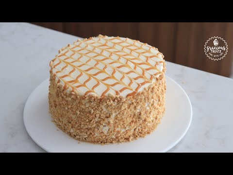 Eggless Caramel Cake | Easy Caramel Ermine Frosting