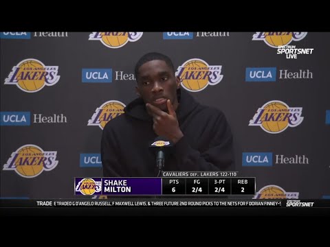 Shake Milton talks after he gets 6 Pts (2/4 3-PT) in his Lakers debut loss to Cavs