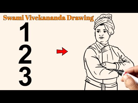 Youth Day Drawing Easy Step By Step For Beginners | Swami Vivekanand Chira