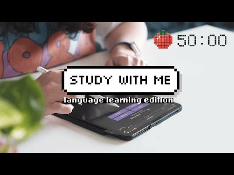 Real-time study languages with me | 2x25 pomodoro sessions | instrumental music