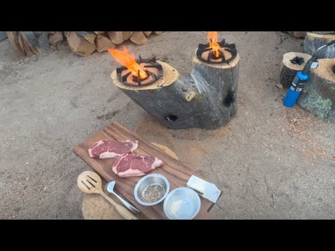 New York Strip on a Double Burner Log | Ultimate BBQ Hack!"