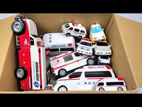 たくさんの『救急車』を箱にまとめ、坂道走らせた！坂道緊急走行テスト｜Ambulance miniature cars runs! Emergency driving test!