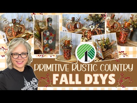 *NEW* 2024 ~ 🍂 PRIMITIVE RUSTIC COUNTRY FALL DIYS 🍂 DOLLAR TREE HOBBY LOBBY WALMART