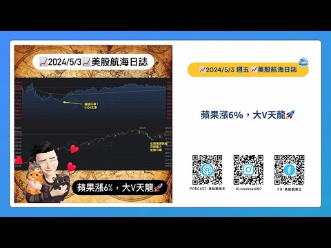 📈2024/5/3週五📈蘋果漲6%，大V天龍🚀｜美股航海週報｜每週更新