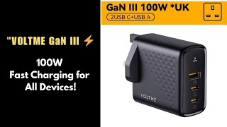 VOLTME GaN III 100W Charger – The Best Fast Charger for iPhone, MacBook & More!