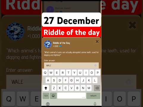 Riddle Of The Day Zoo 27 December| Zoo Riddle Of The Day | Riddle Of The Day X Empire