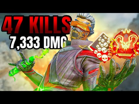 Octane 47 kills 7,333 Damage Gameplay Apex Legends + Controller