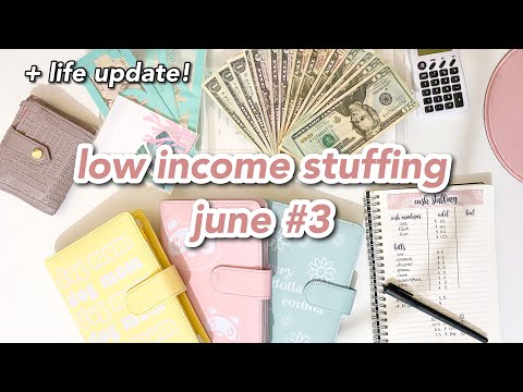 cash envelope stuffing, coin rolling & LIFE UPDATE | june #3 low income stuffing