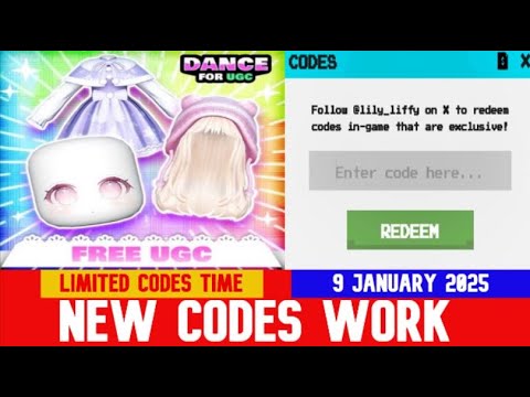 *NEW CODES 01/09/2025* Dance for UGC, ROBLOX | Expires in 16 Hours! | JANUARY 9, 2025