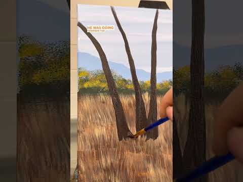 [clip] Painting trees in the fall landscape 🎨🍂 #beginner #fallpainting #easypainting #tipsandtricks