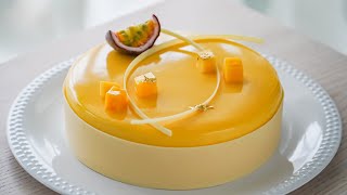 Mango Passion Fruit Mousse Cake