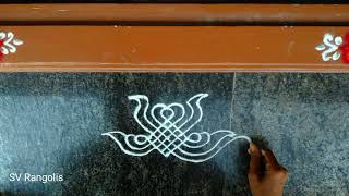 Simple border rangoli design for festival 🌷 hosthilu rangoli 🌷 doorstep rangoli