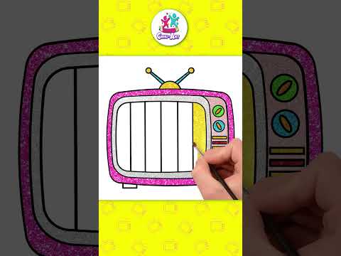 Television Drawing Tutorial for Kids 🎨📺 Fun Art Video #shorts #television #howtodraw