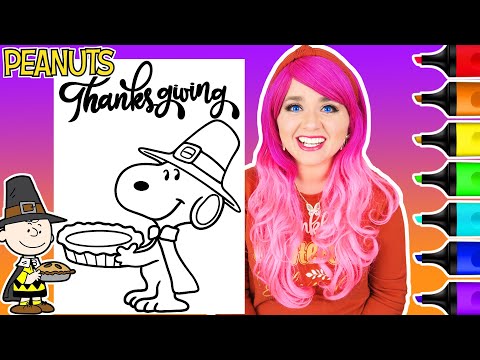 Coloring Snoopy Thanksgiving Charlie Brown Coloring Page | Ohuhu Art Markers