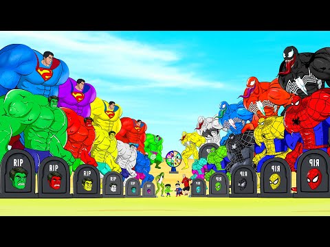 Rescue All SUPERHERO COLORS (HULK, SPIDERMAN, SUPERMAN, VENOM, SHE HULK) : Who Will Win ? - FUNNY