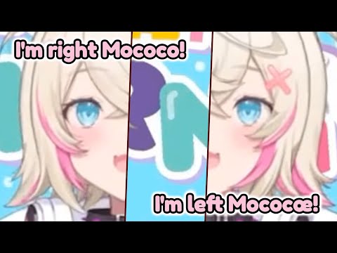 Mococo splits herself in half... [hololive / fuwamoco]