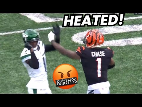 Ja’Marr Chase Vs Sauce Gardner getting HEATED 🤬😳 Bengals Vs Jets NFL Week 3