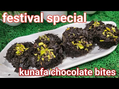 festival special kunafa chocolate bites |Trying the VIRAL DUBAI CHOCOLATE bites