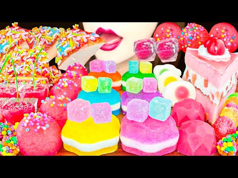 【ASMR】FRUITS & COLORFUL SWEETS🌸 MUKBANG 먹방 食べる音 EATING SOUNDS NO TALKING