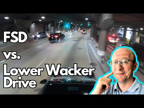 Tesla FSD 12.3.6 vs. Chicago's Lower Wacker Drive