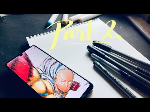 Drawing saitama  from one punch man ⚡️❤️‍🔥 part 2 #live #saitama #shorts #livestream