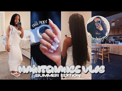 MAINTENANCE VLOG: SUMMER PREP EDITION | nails, boho braids, selfcare Ft. Pumiey