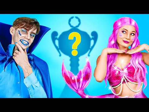 One Colour Challenge! Vampire vs Mermaid | Who Will Be the Winner