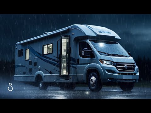 Rain On A Truck Camper 🌧️ Black Screen | 12 Hours | Sleep In Series