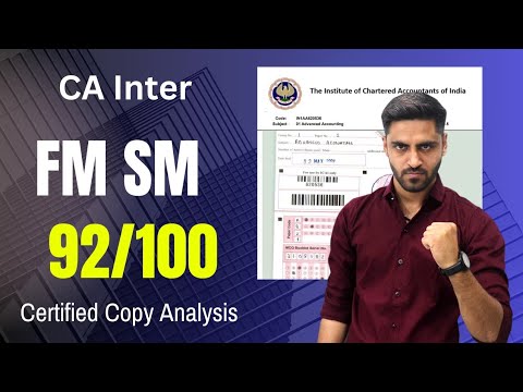 FM SM Certified Copy Analysis CA Inter Sep 24 FM SM ICAI Exam AIR 1 CA Inter CA Pratik Thakkar