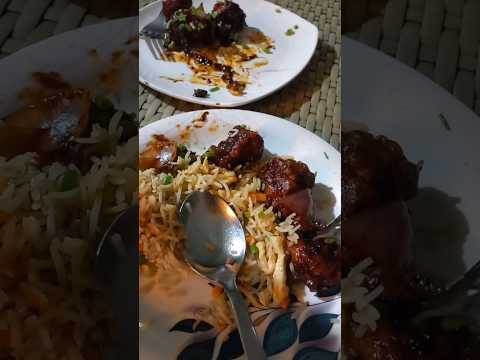 tasty dry chilli chicken aur fried rice