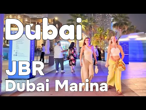 Dubai 🇦🇪 JBR Night Life, Dubai Marina [4K] Walking Tour