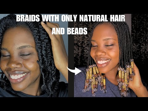 Braid my long 4c hair with beads