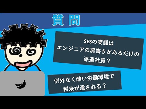 【質問回答】SESの実態はエンジニアの肩書きがあるだけの派遣社員？例外なく酷い環境？