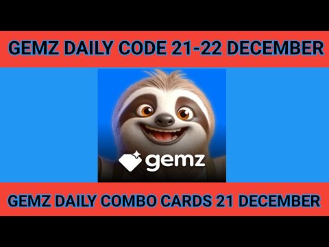 21-22 December Gemz daily code & combo cards|gemz combo cards 21 December |Gemz daily code 21-22 Dec