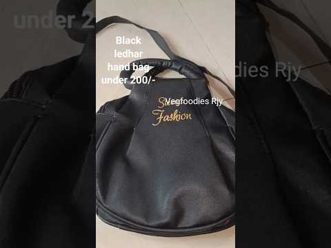 #black #leather #handbags #under 200/-#meesho#unboxing#review#video#shorts @VegfoodiesJ