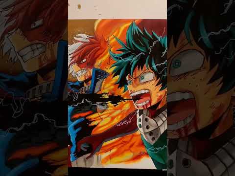 Drawing project my Hero Academia done with alcohol markers.