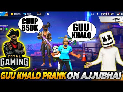 GUU KHALO PRANK ON AJJUBHAI 😂||AJJUBHAI ANGRY REACTION ||