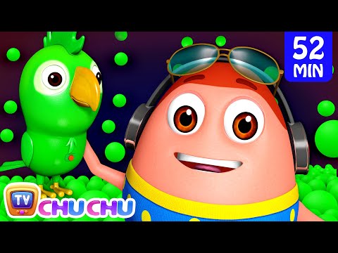 Learn Green Color with Surprise Eggs Ball Pit Show + More Funzone Songs for Kids - ChuChu TV