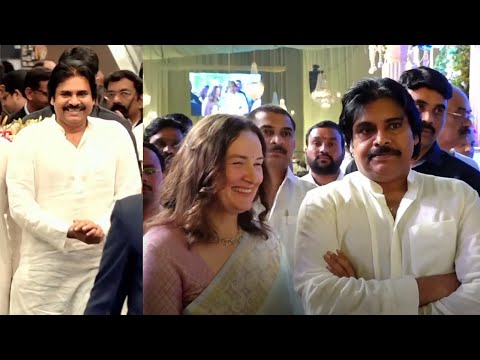 Pawan Kalyan With Wife Anna Lezhneva Visuals @ BIG C Balu Chowdary Daughter Engagement | Manastars