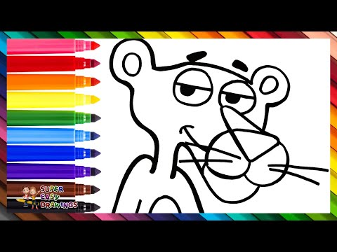 Draw and Color Pink Panther 🐆💗🌈 Drawings for Kids