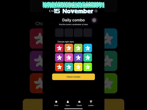 ⭐️【Starsfi】Starsfi Daily Combo | 15 November #starsfi #Daily #combo #today #15november #telegram