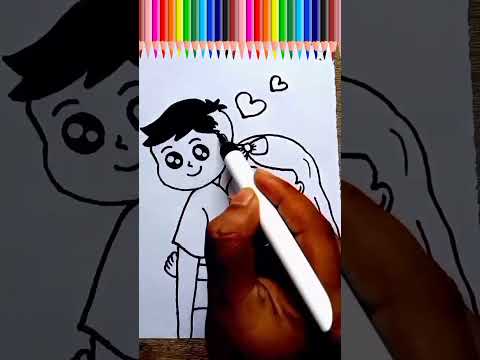 easy cute love couple drawing#shorts#couple#shortvideo#drawing#viralshorts#short #easyartwithbiplab