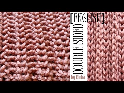 [English] Knitting pattern for a double-sided scarf. Knitting plain and in a round.