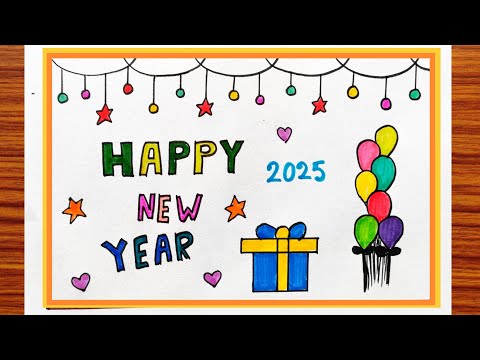 New Year card making | Happy New Year card idea | White Paper New Year card easy