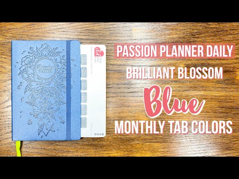 Monthly Tabs for the Passion Planner Daily - Brilliant Blush - BLUE