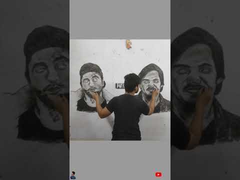 Two hands painting | @Akramarts  #shorts #youtubeshorts