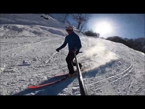 241202 White and blue. NTN + old GS skis + hard pack = great fun!!