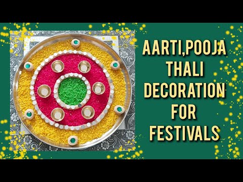 Aate aur Chawal se Aarti ki thali kese sajaye // Pooja thali decoration for festival.