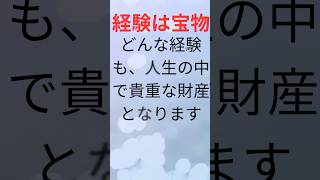 【格言 ：経験は宝物】#short＃成功＃失敗＃復活＃格言＃名言＃助言＃悲しみ＃苦しみ＃立ち直る＃やる気＃気力＃無気力＃回復