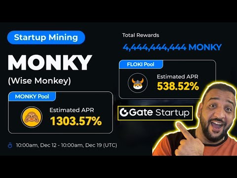 MONKEY STARTUP MINING CRYPTO COIN | Gate.Io Startup Mining Project | FULL DETAILS